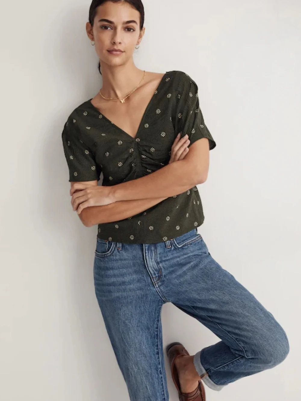 NWOT Madewell Voile Puff-Sleeve Top in Floral